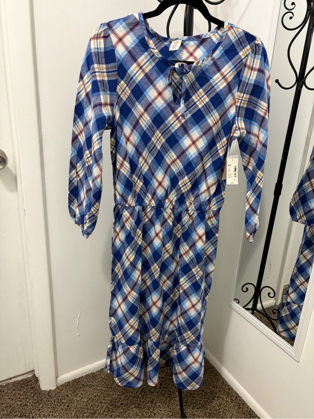 Gymboree Blue Plaid Button-Front Dress with Tie